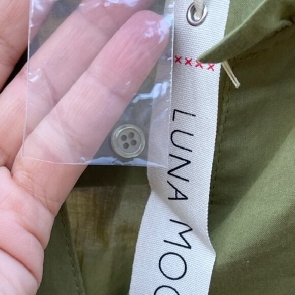 SOLD Anthropologie Luna Moon Eyelet Embroidered Floral Green 2 Piece Pants Top L - Picture 7 of 15